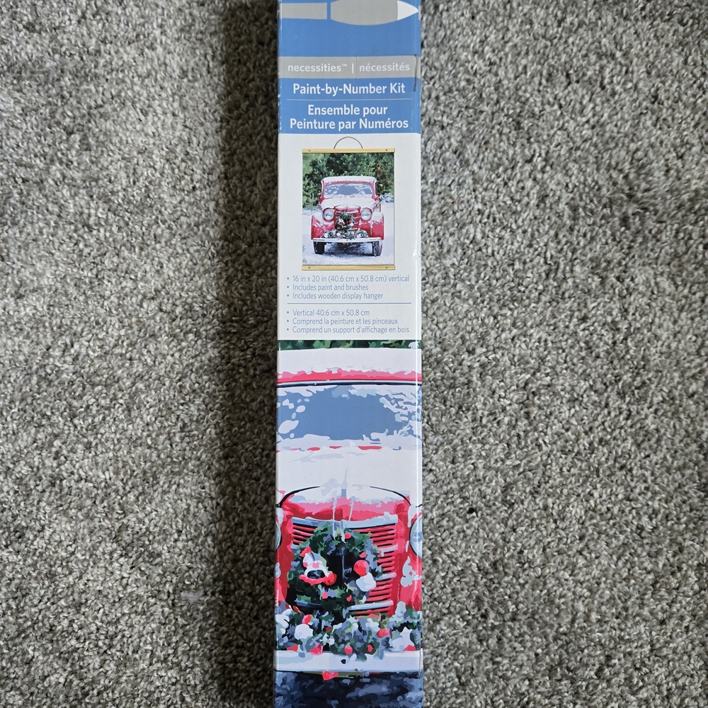 Paint-by-Number Kit Red Truck Holiday Themed Adults